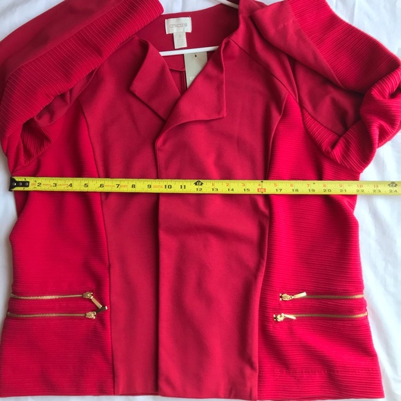 Chico’s  women’s Jacket & coats red Sz 3 - Picture 3 of 8